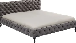 KARE Bett Desire Velvet Silbergrau 160x200 cm Clearance