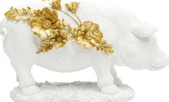 KARE Deko Figur Flower Pig Weiß 21cm Clearance