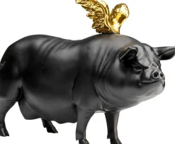 KARE Deko Figur Flying Pig Schwarz 21cm Discount