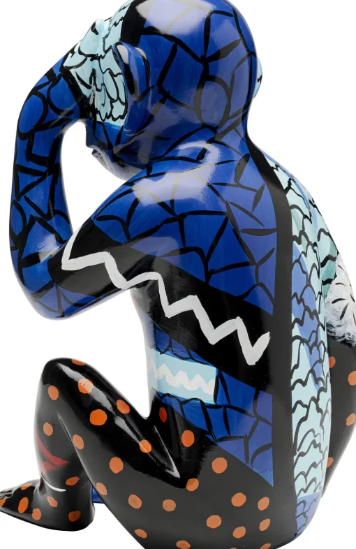 KARE Deko Figur Graffiti Monkey Blau 39cm New