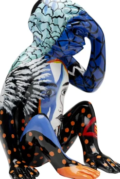 KARE Deko Figur Graffiti Monkey Blau 39cm New