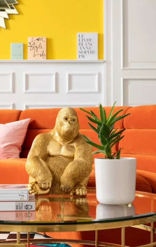 KARE Deko Figur Monkey Gorilla Side Medium Gold 39cm Outlet