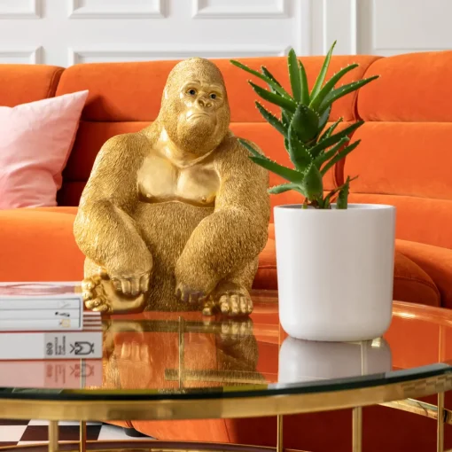 KARE Deko Figur Monkey Gorilla Side Medium Gold 39cm Outlet