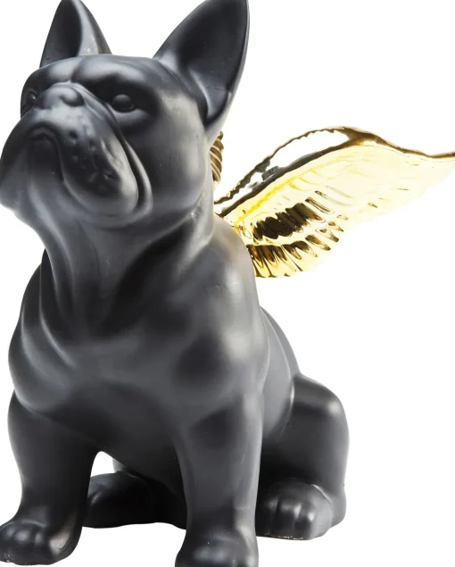 KARE Deko Figur Sitting Angel Dog Gold-Schwarz Discount
