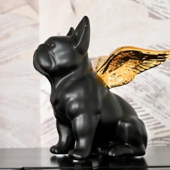 KARE Deko Figur Sitting Angel Dog Gold-Schwarz Discount